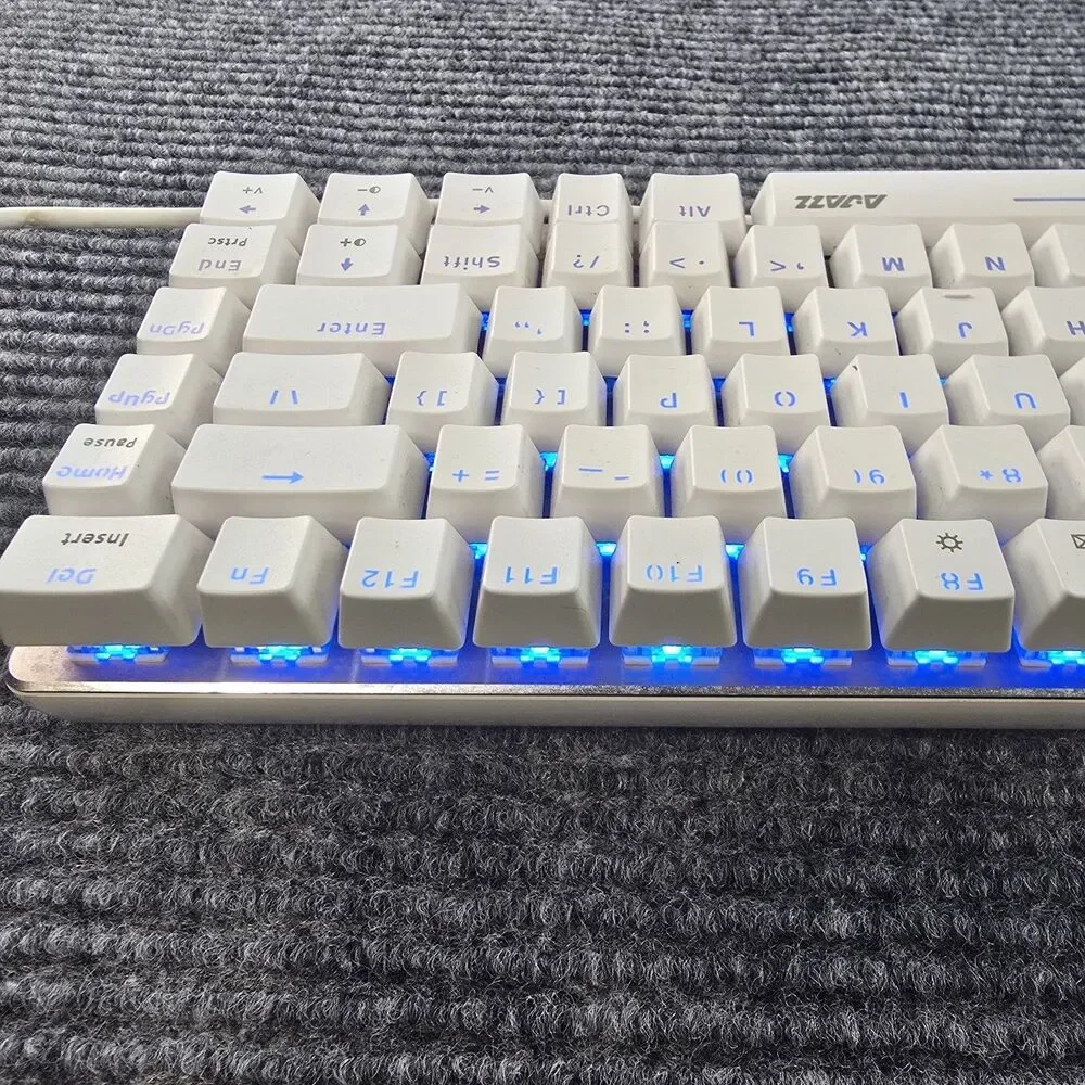 Ajazz AK33 Mechanical Keyboard White QWERTY English Layout with Blue Backlight